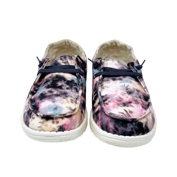 Hey Dude Wendy Tie Dye Pink White Slip On Comfort Casual Shoes Loafers - Picture 5 of 9